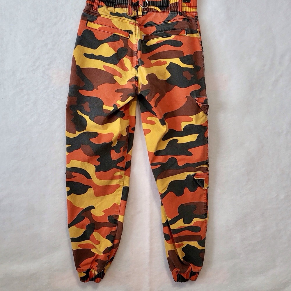 VIP Camo Cargo‎ Pants Tactical Belt Orange & Black Grunge Junior Size 3/26 - Picture 2 of 8